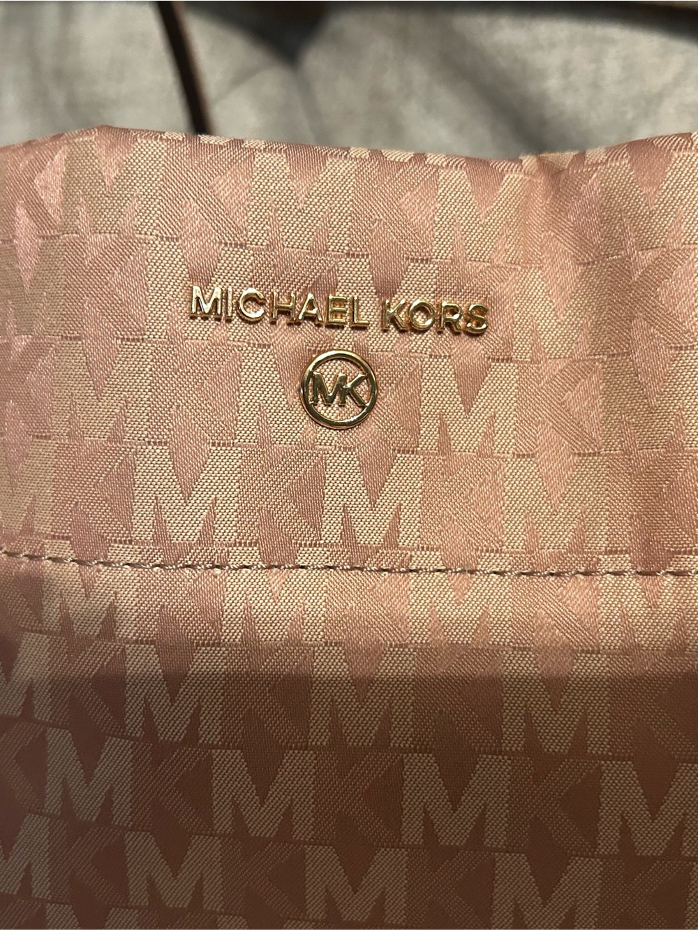 Michael Kors Blush Pink MK Logo Tote with Gold Hardware